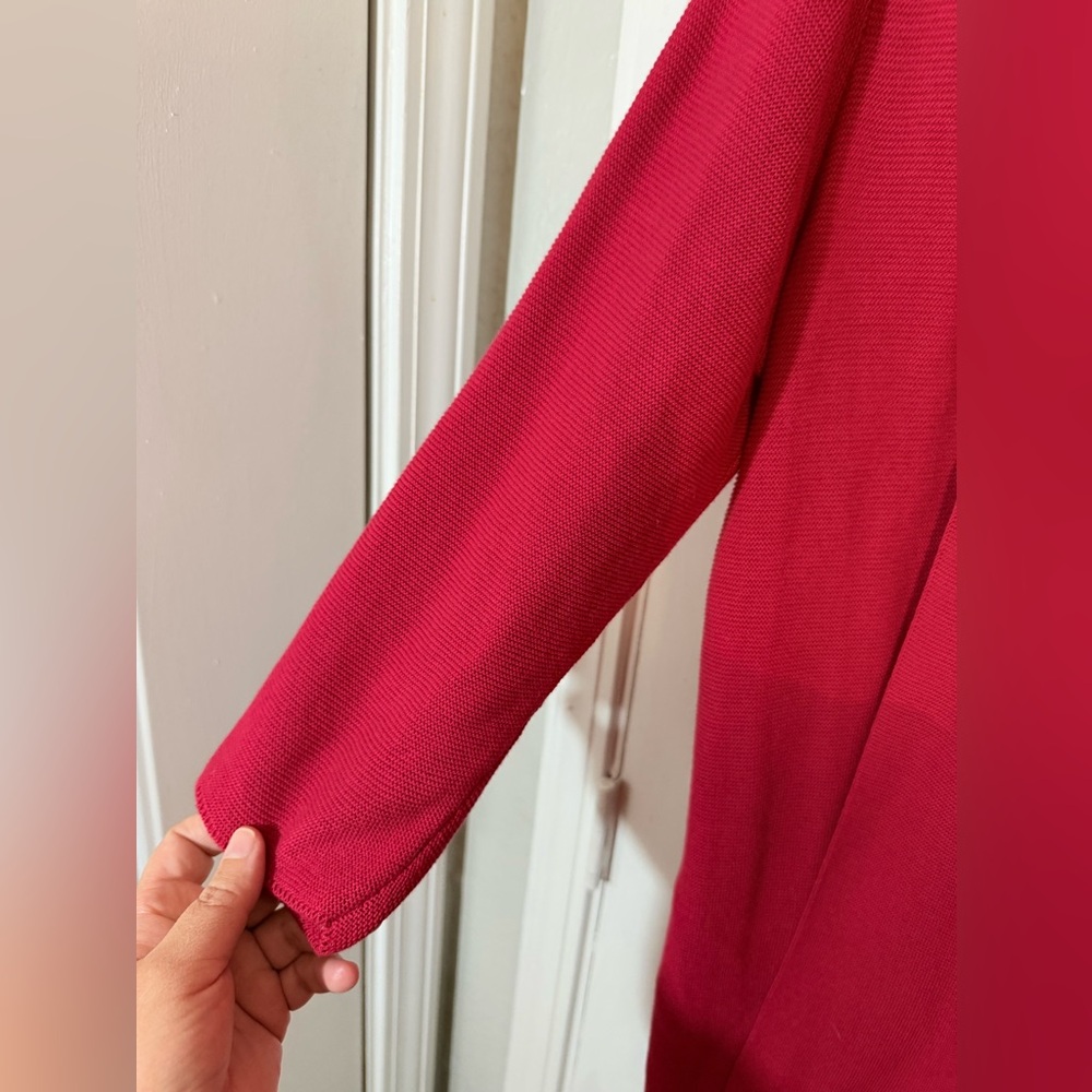 Peruvian Connection Rich Red Open Cardigan Size XL - Picture 5 of 9